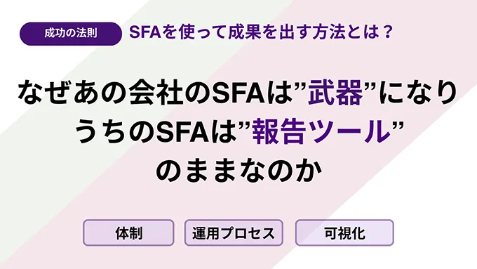 【成功の法則】なぜあの会社のSFAは"武器"になりうちのSFAは"報告ツール"のままなのか